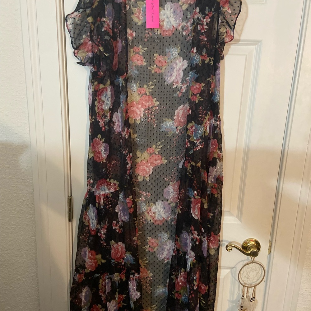 Betsey Johnson Floral Sheer Cover-Up